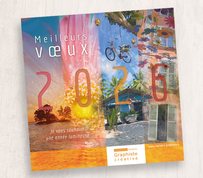 Vœux graphiste freelance Charlotte Gellens Clécy 2026 Normandie Caen